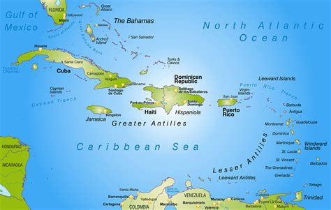 Printable Map Of Caribbean Islands