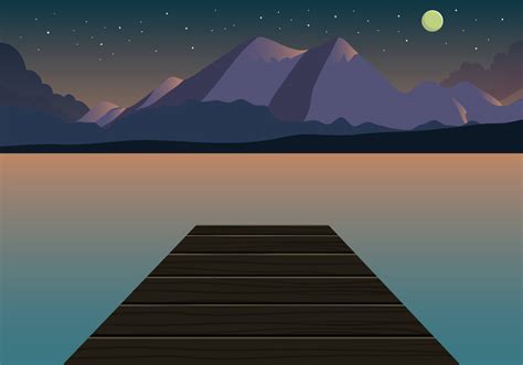 Sunset Mountain Landscape Vector 151076 Vector Art at Vecteezy