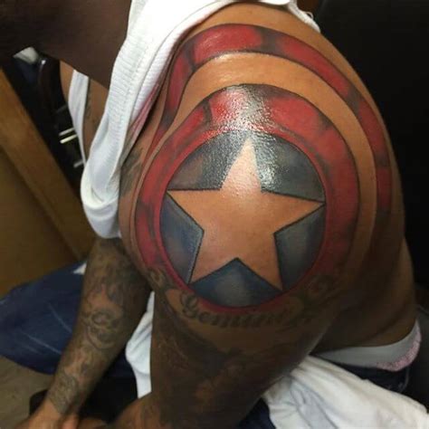 105 Captain America Tattoo Designs and Ideas for Marvel Superhero Fans ...