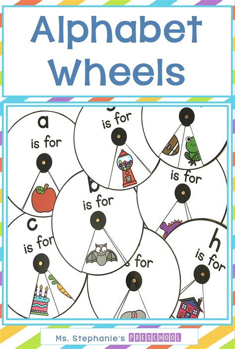 Alphabet Wheels | Alphabet activities preschool, Preschool color ...