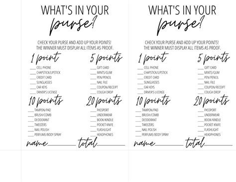 What’s In Your Purse? Game Free Printable | Modern MOH