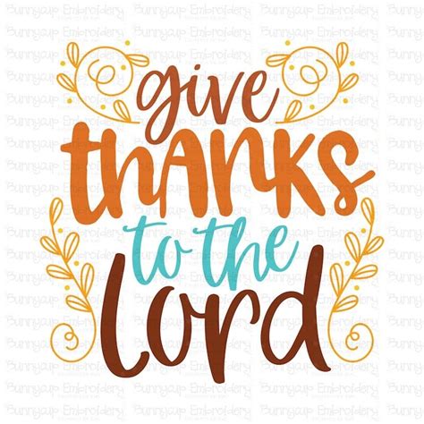 Give Thanks To The Lord - SVG, Clipart and Printable (323060) | Cut ...