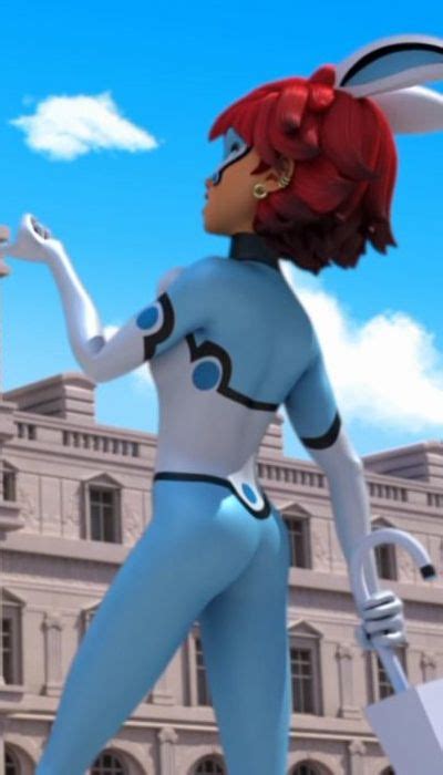 the animated character is dressed in blue and white