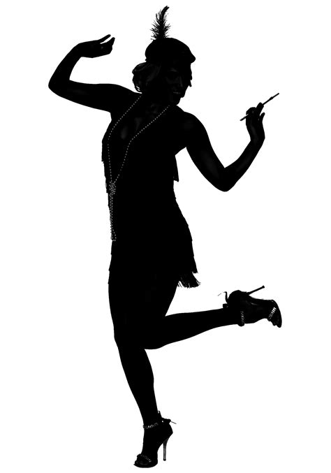 1920s Flapper Roaring Twenties Silhouette Dance - Silhouette png ...