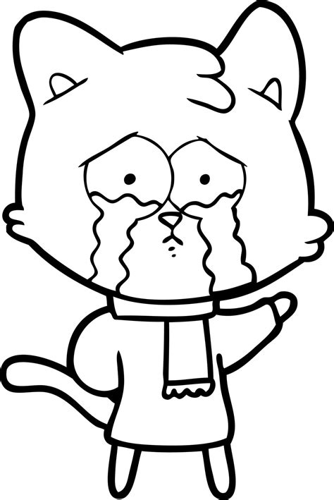 cartoon crying cat 12457085 Vector Art at Vecteezy