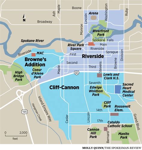 Downtown Spokane Map Printable - Printable Maps