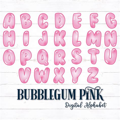 Printable Digital Alphabet Letters, Bubble Letters, Bubble Alphabet ...