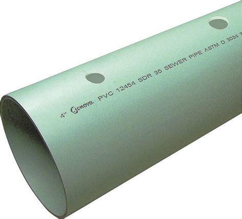 Genova 400 Perforated Solvent Weld Sewer and Drain Pipe, 4 in x 10 ft ...