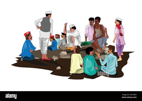 Panchayat vector illustration, Village meeting Stock Vector Image & Art ...