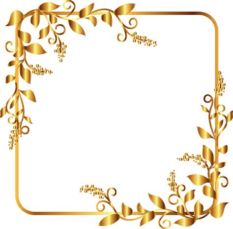 Gold Frame, Gold Border, Border Gold, Golden Border PNG and Vector with ...