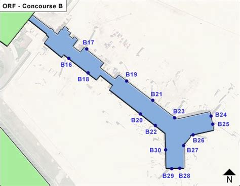 Norfolk International Airport Terminal Map