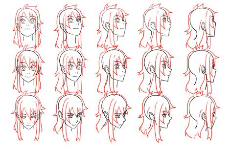 How To Draw Anime Faces Different Angles Anime Heads At Different ...