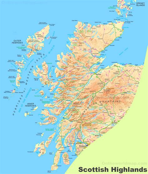 Scottish Highlands Map - Ontheworldmap.com