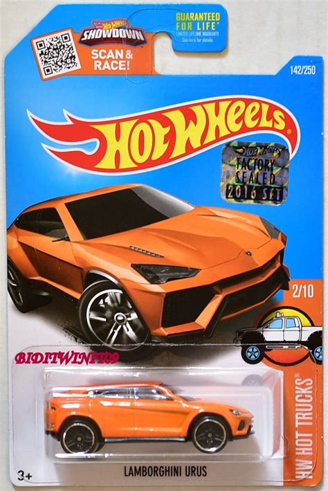 HOT WHEELS 2016 HW HOT TRUCKS LAMBORGHINI URUS #2/10 ORANGE FACTORY ...