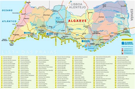 Algarve beach map