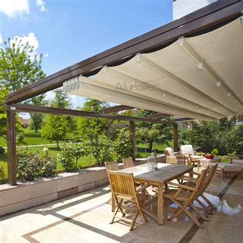 Outdoor Pergola Retractable Folding Motorized Louvre Roof For Car ...