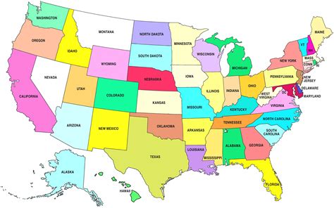 Free Printable Labeled Map Of The United States - Free Printable