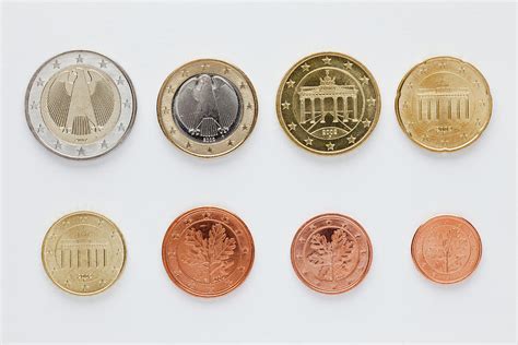 German Euro Coins Arranged In Numerical by Caspar Benson