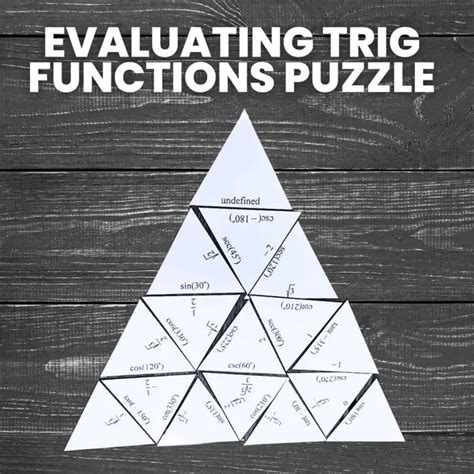 Evaluating Trig Functions Tarsia Puzzle | Math = Love