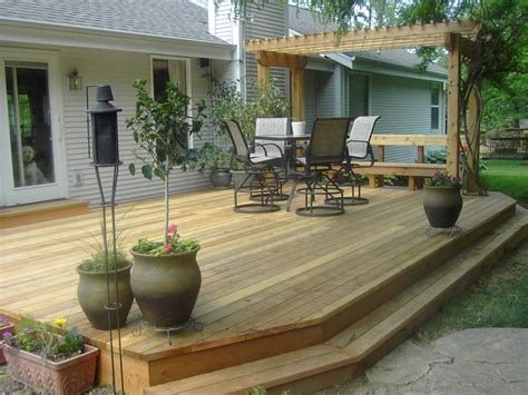 cedar deck with pergola | Patio deck designs, Backyard patio, Backyard