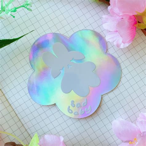 Sad Baby Bunny Holographic Vinyl Sticker - Etsy