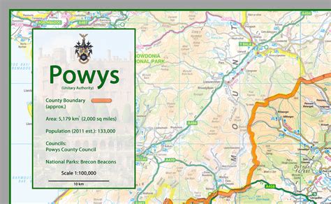 Powys County Map | I Love Maps