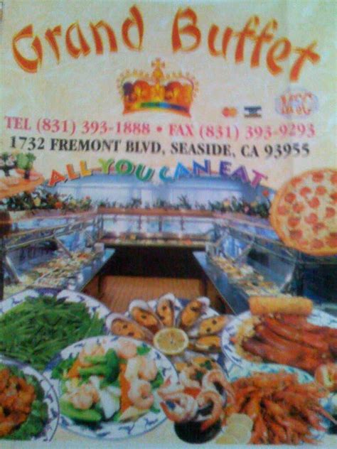 Grand Buffet Menu, Menu for Grand Buffet, Seaside, Monterey Bay ...