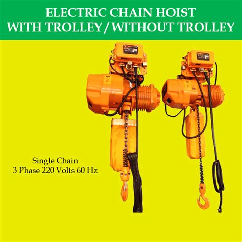 MAGO Electric Chain Hoist With Trolley / Without trolley Chain 3 Phase ...