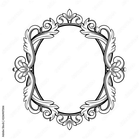 Ornamental vintage frame. Vector illustration in black and white colors ...