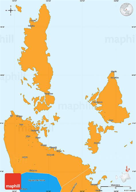 Political Simple Map of Surigao Del Norte