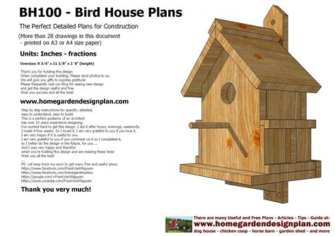 Sntila: home garden plans BH100 Bird House Plans Construction Bird House