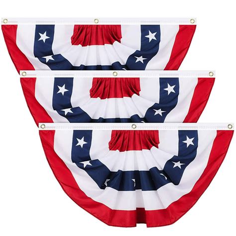 USA American Flag Fan Bunting 3x1.5 Feet Outdoor US Flag Decor Bunting ...