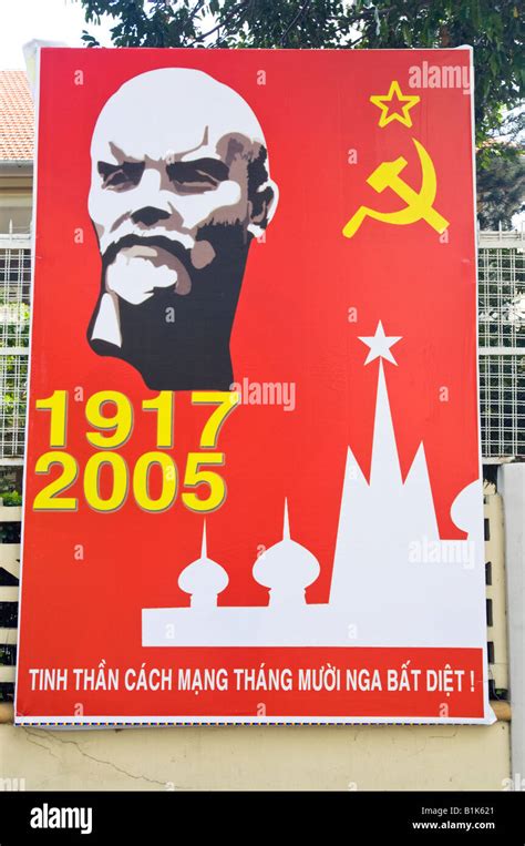 Communist Propaganda Poster in Ho Chi Minh City, Vietnam Stock Photo ...