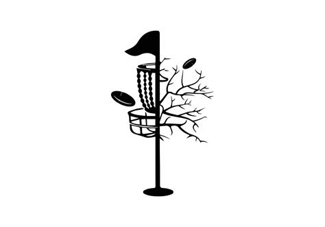 Vector disc golf silhouette disc golf club and icons vector ...