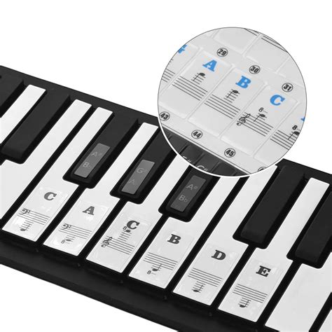 Piano Stickers for 37/49/54/61/88 Key Piano MIDI Keyboards Music Note ...