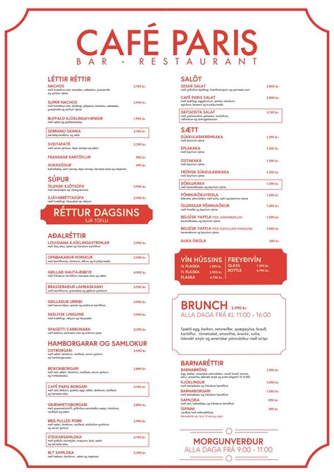 Café Paris Menu by Café Paris Reykjavík - Issuu