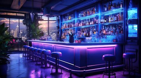 Premium AI Image | nightclub with bright lights