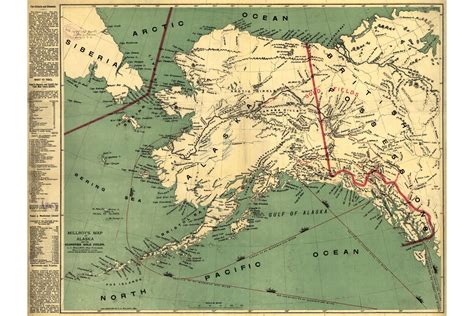 Gold Rush Map Alaska Klondike Gold Fields 1884 Vintage | Etsy