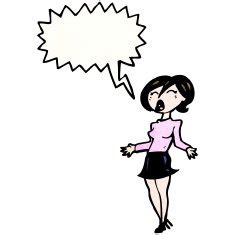 Cartoon woman with speech bubble N74 free image download