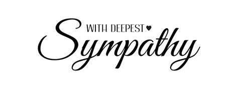 with deepest sympathy. Vector black ink lettering isolated on white ...