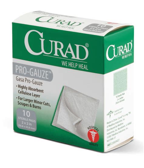 CURAD Gauze Pad, Bulk, Sterile, Non-Woven Rayon/Polyester, PK 10 ...