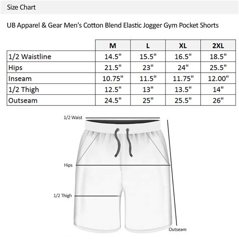 Shorts Size Chart Men