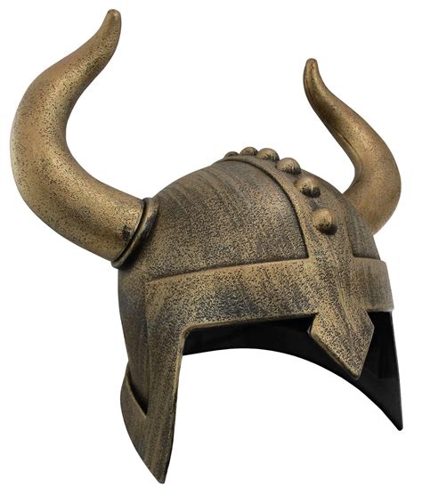 Costume Accessory Viking Barbarian Warrior Helmet With Horns, Bronze ...