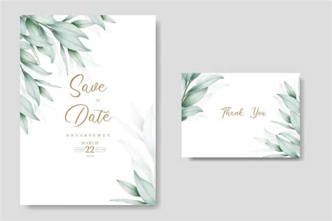 watercolor eucalyptus wedding invitation card 21625140 Vector Art at ...