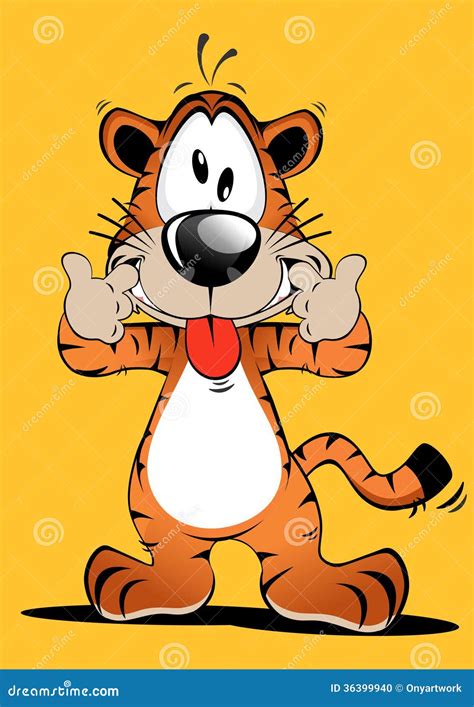 Funny Tiger Cartoon stock vector. Illustration of smile - 36399940