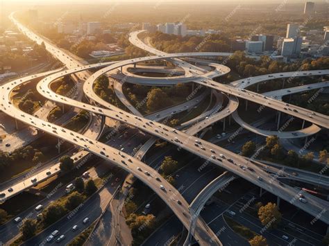 Premium AI Image | an aerial view of a highway intersection with ...