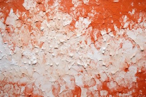 Premium AI Image | Bright terracotta wall with random splash of white paint