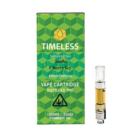 Timeless Vapes: Timeless Cherry Icy 1000mg Vape Cartridge (Chill) | Leafly