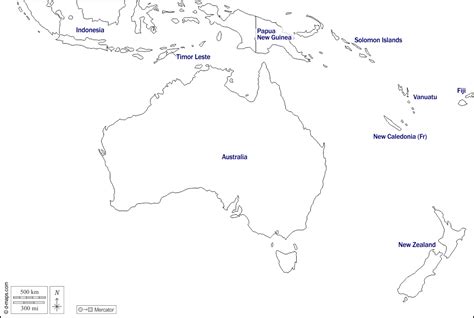 Blank Map Of Oceania