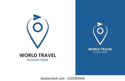 Travel Arrow Logo Design Pointer Location Stock Vector (Royalty Free ...